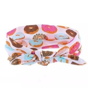Donuts tie hairband baby girl
